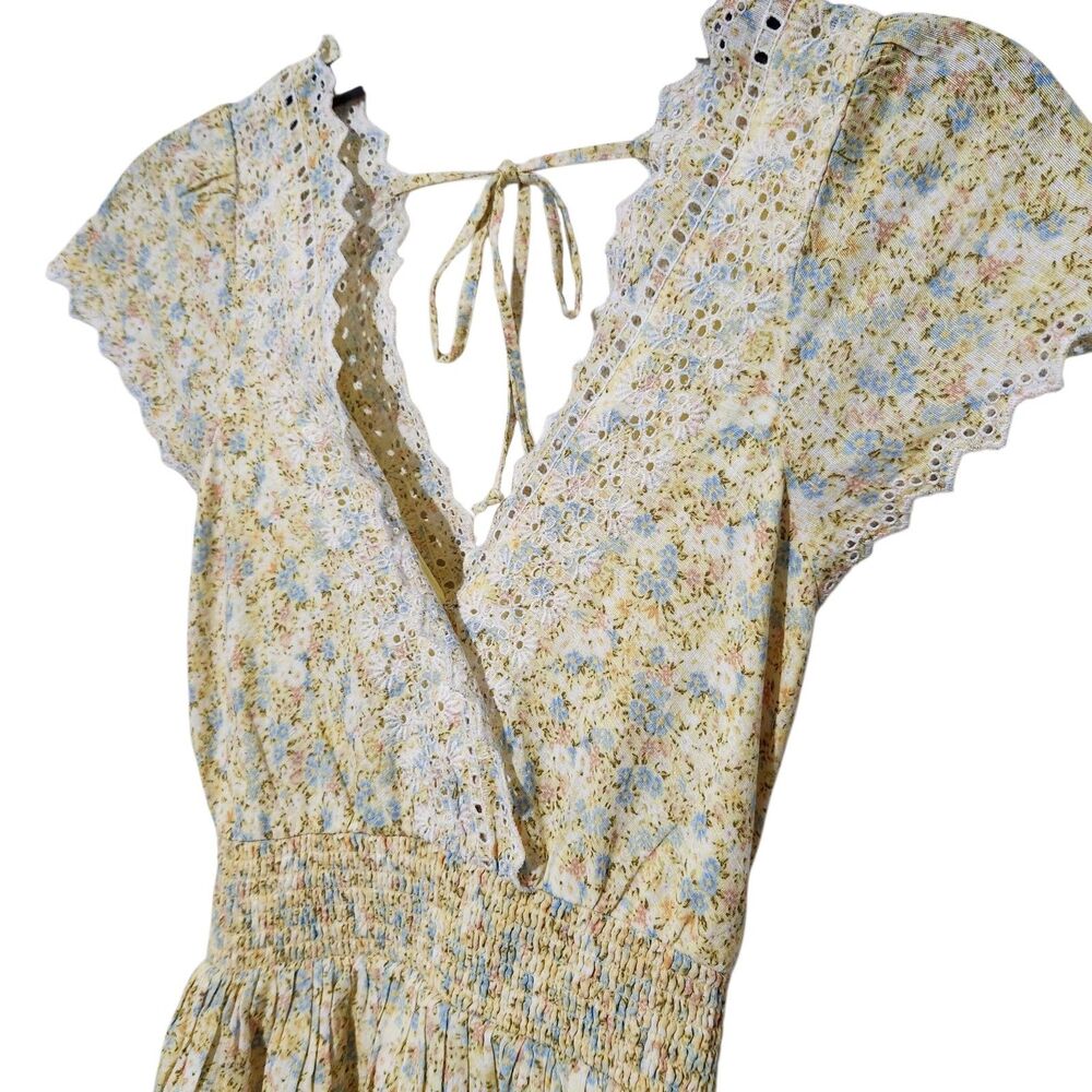 American Eagle Dress Size XS Lined Embroidered Short Sleeve - Picture 2 of 11